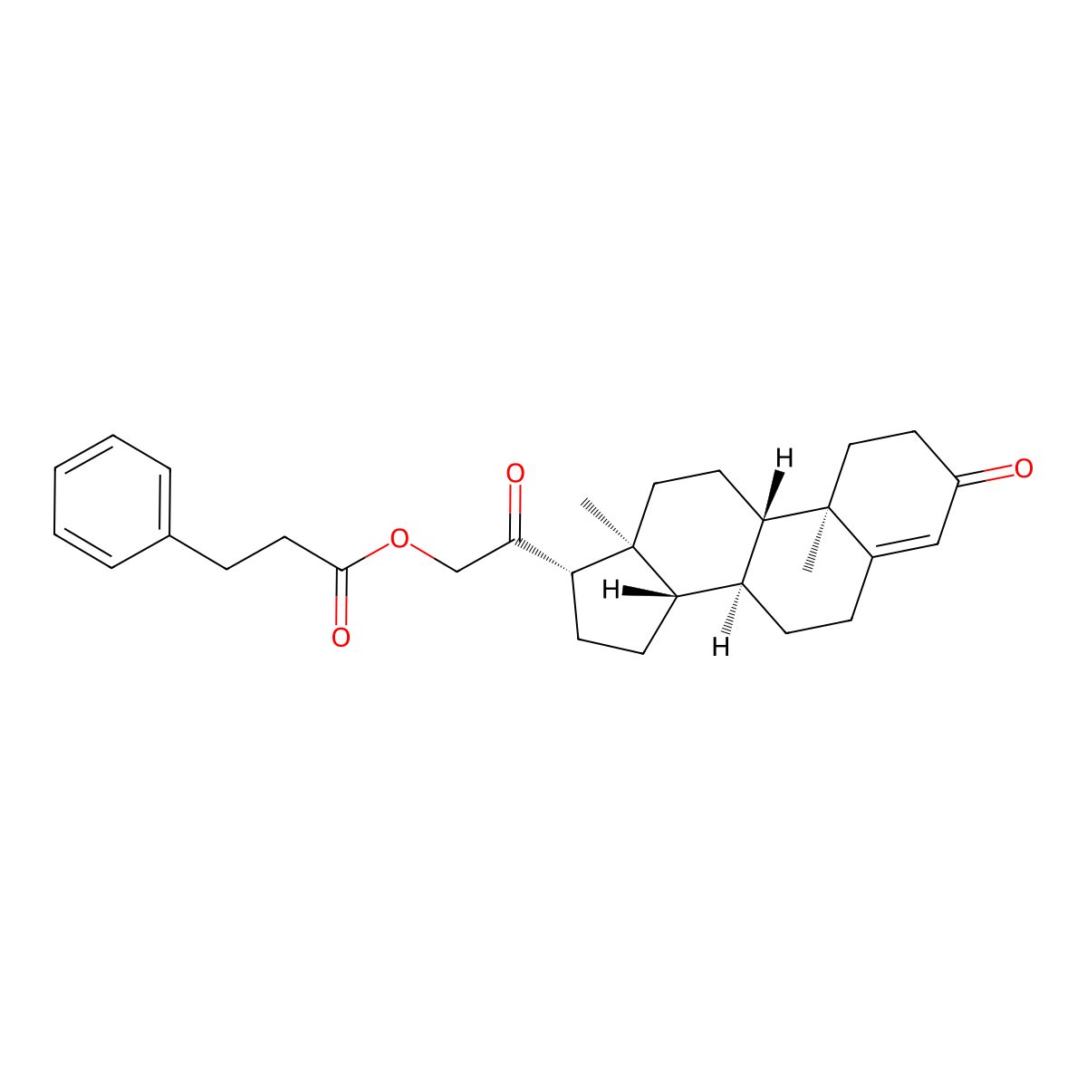 Desoxycorticosterone phenylpropionate molecular structure, CAS 14007-50-2