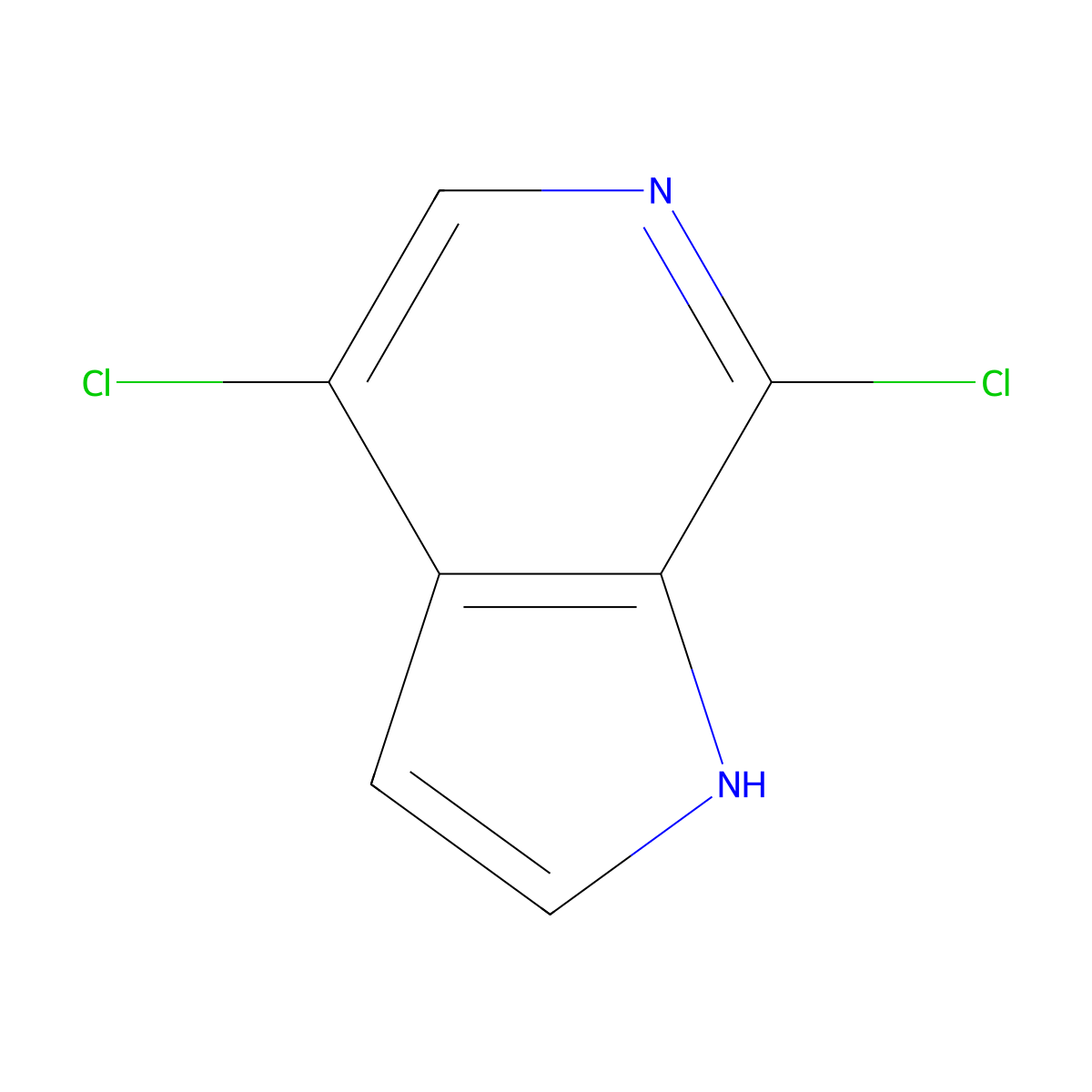 1H-Pyrrolo[2,3-c]pyridine, 4,7-dichloro- molecular structure, CAS 1400701-26-9