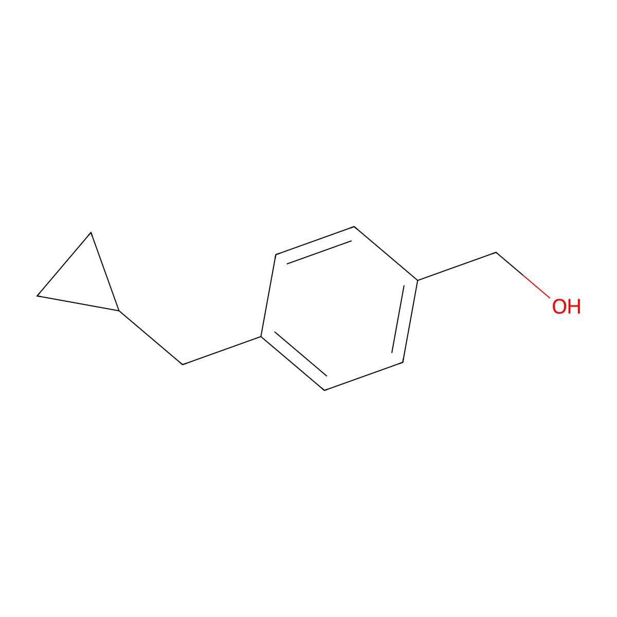 [4-(Cyclopropylmethyl)phenyl]methanol molecular structure, CAS 1400701-36-1