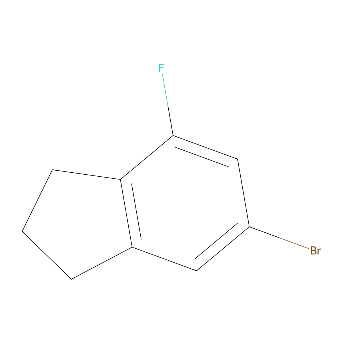6-bromo-4-fluoro-2,3-dihydro-1H-indene molecular structure, CAS 1400702-00-2