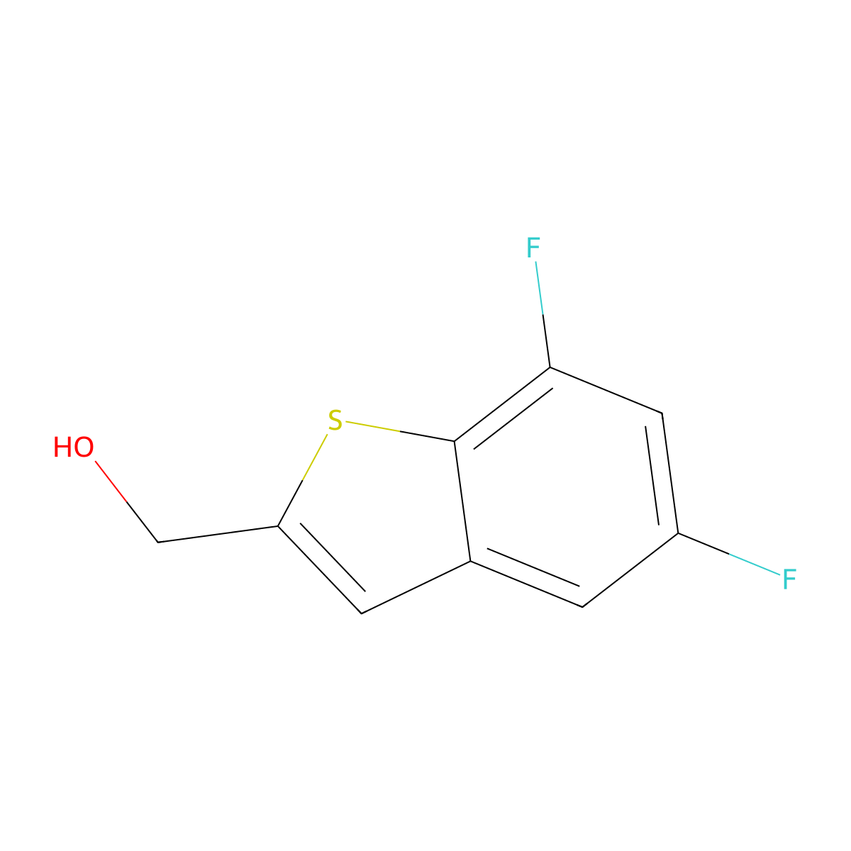 (5,7-Difluoro-benzo[b]thiophen-2-yl)-methanol molecular structure, CAS 1400702-19-3