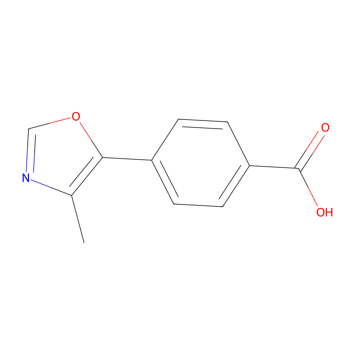 4-(4-Methyloxazol-5-yl)benzoic acid molecular structure, CAS 1400706-67-3