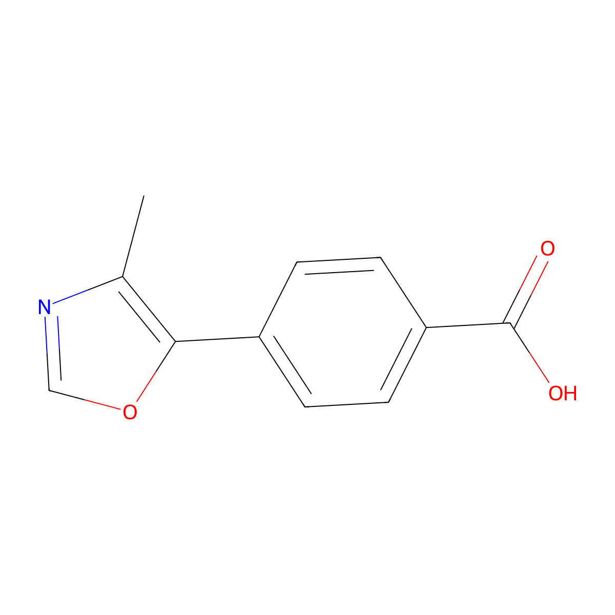 4-(4-Methyloxazol-5-yl)benzoic acid molecular structure, CAS 1400706-67-3