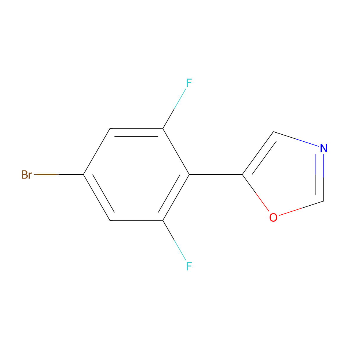 5-(4-Bromo-2,6-difluorophenyl)oxazole molecular structure, CAS 1400706-90-2
