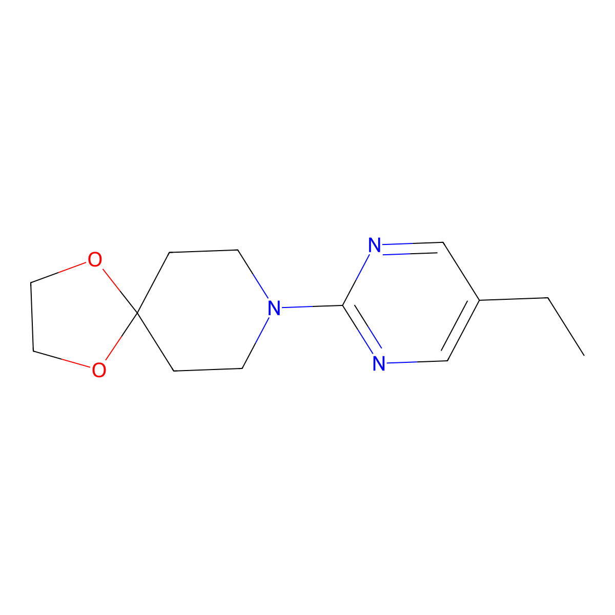 8-(5-Ethylpyrimidin-2-yl)-1,4-dioxa-8-azaspiro[4.5]decane molecular structure, CAS 1400707-00-7