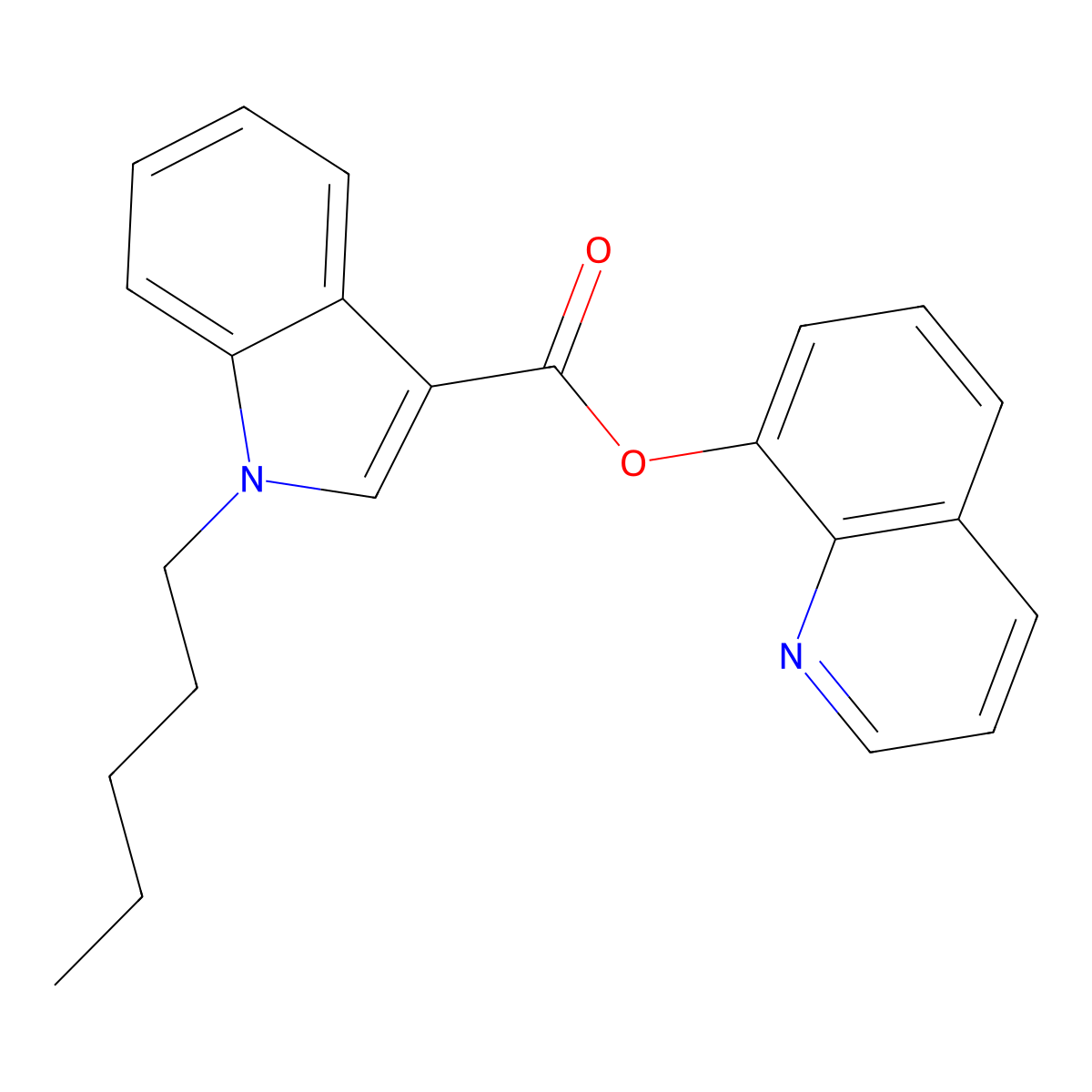 1-Pentyl-1H-indole-3-carboxylic acid 8-quinolinyl ester molecular structure, CAS 1400742-17-7