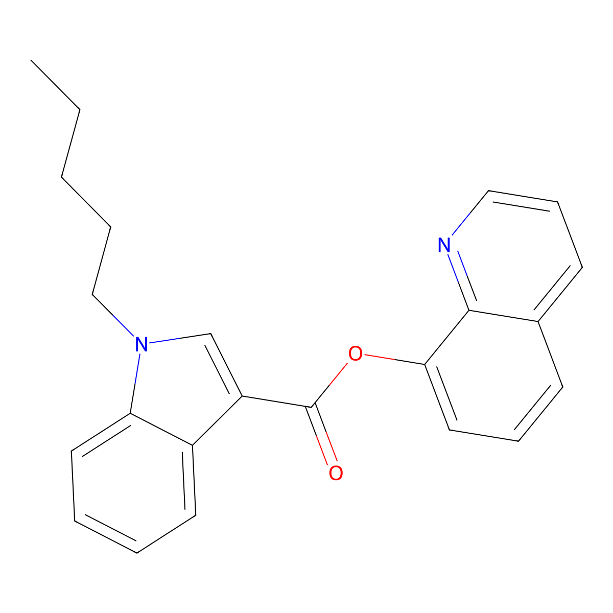 1-Pentyl-1H-indole-3-carboxylic acid 8-quinolinyl ester molecular structure, CAS 1400742-17-7