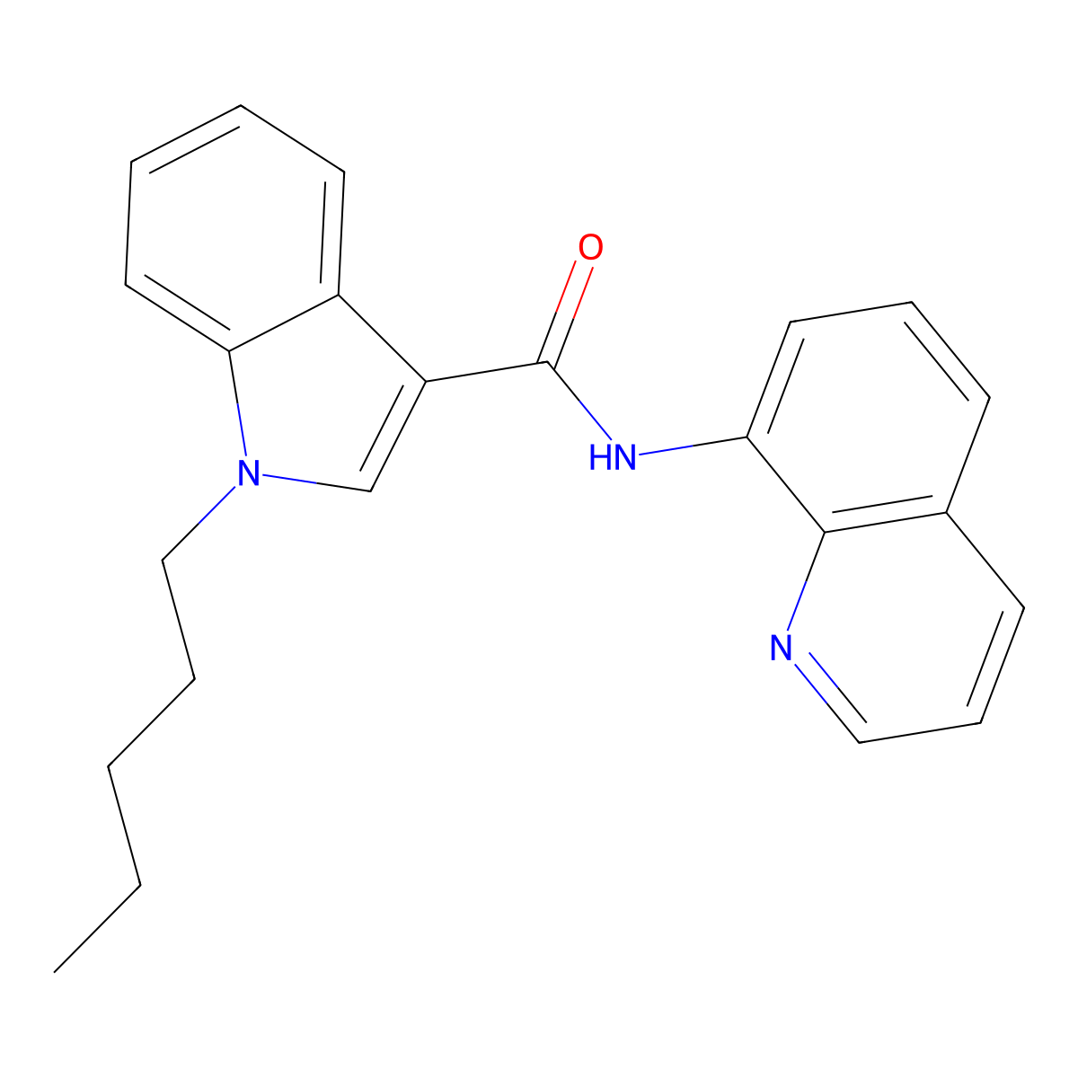 JWH 018 8-quinolinyl carboxamide molecular structure, CAS 1400742-39-3