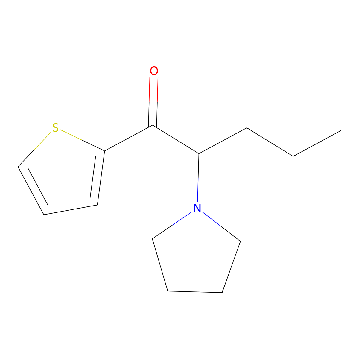 2-(1-Pyrrolidinyl)-1-(2-thienyl)-1-pentanone molecular structure, CAS 1400742-66-6