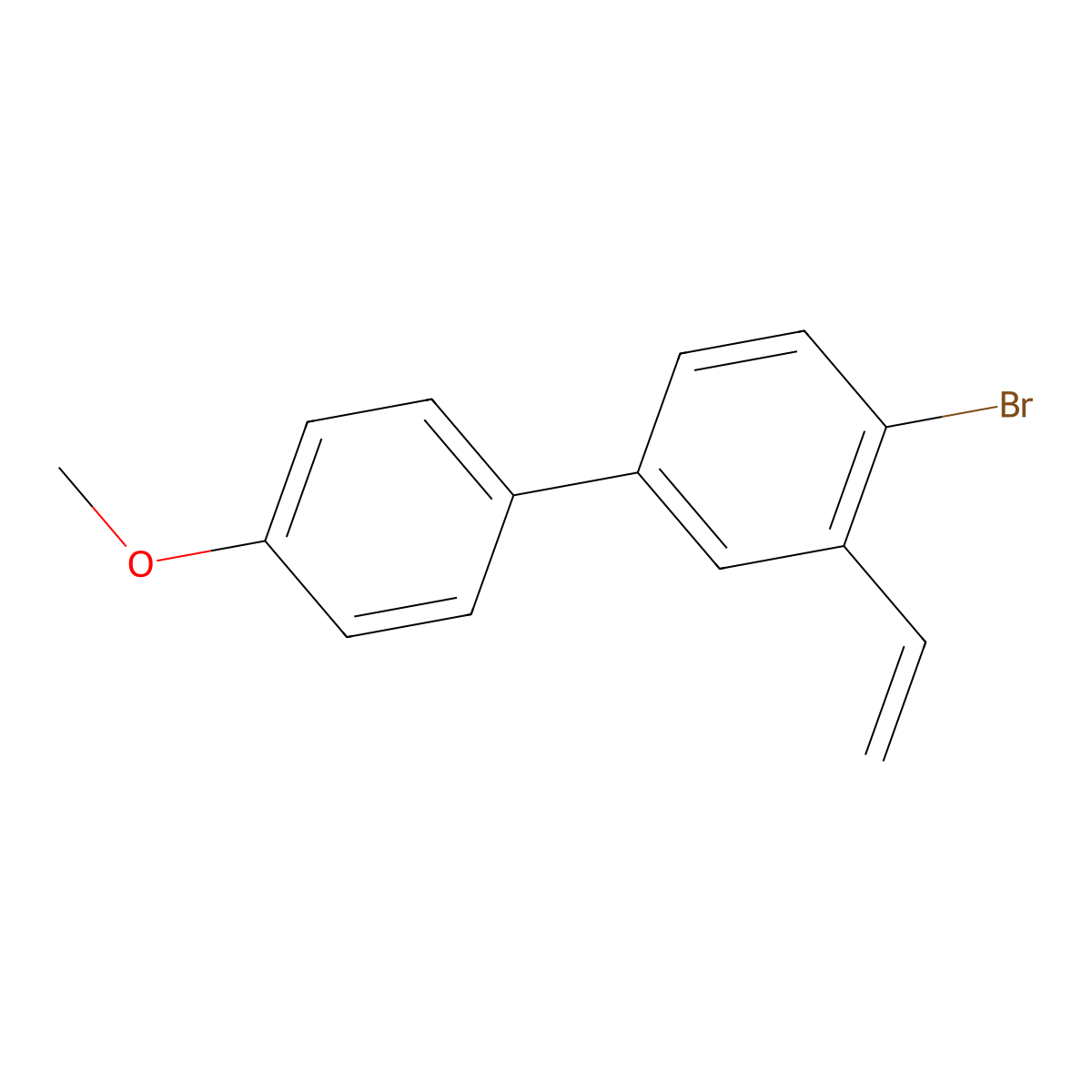 4-Bromo-4'-methoxy-3-vinyl-1,1'-biphenyl molecular structure, CAS 1400742-93-9