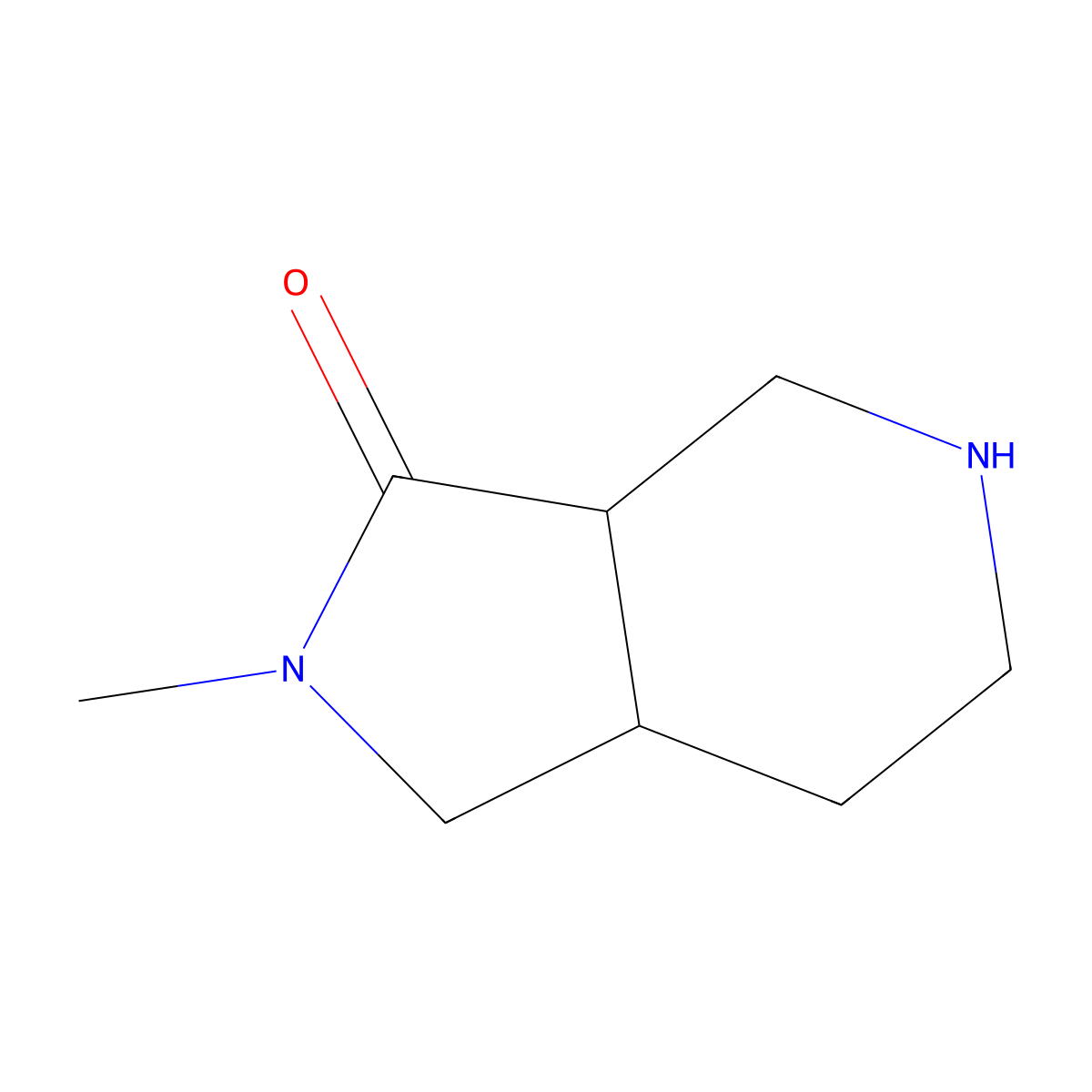 (3aR,7aR)-2-Methylhexahydro-1H-pyrrolo[3,4-c]pyridin-3(2H)-one molecular structure, CAS 1400744-16-2