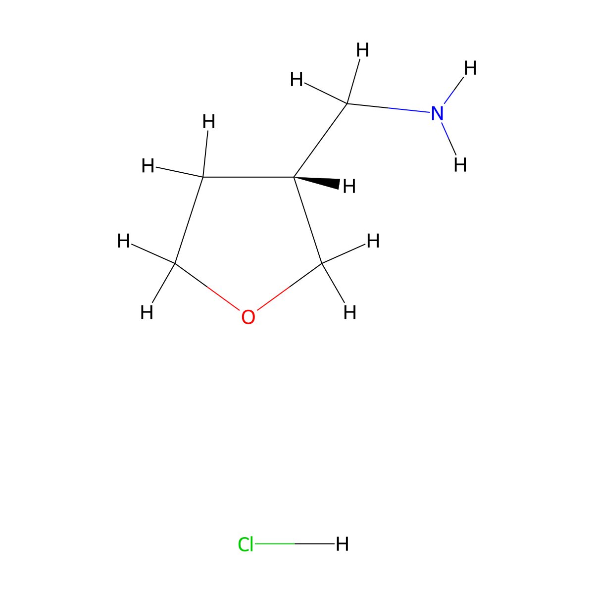 1-((3R)-oxolan-3-yl)methanamine hydrochloride molecular structure, CAS 1400744-17-3