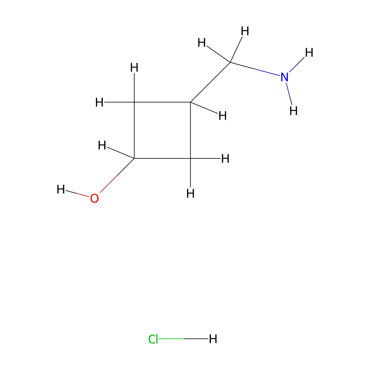(1r,3r)-3-(Aminomethyl)cyclobutan-1-ol hydrochloride molecular structure, CAS 1400744-20-8