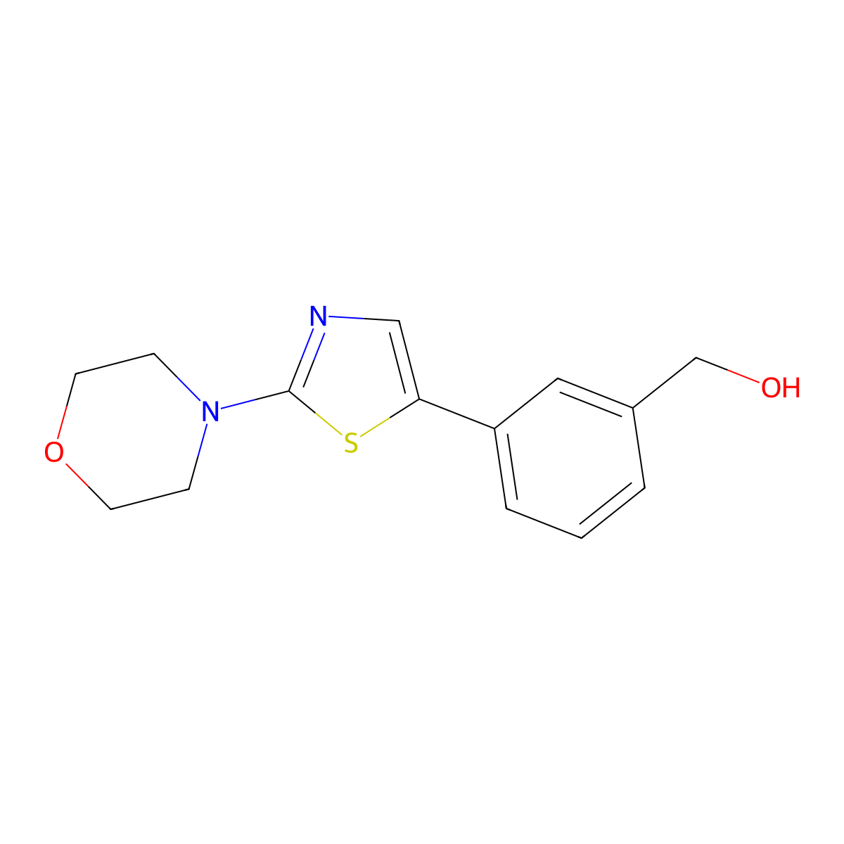 3-[2-(4-Morpholinyl)-5-thiazolyl]benzenemethanol molecular structure, CAS 1400754-86-0
