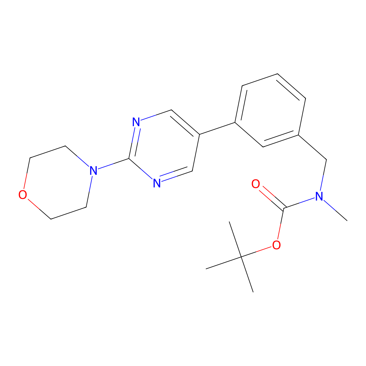 Tert-butyl methyl(3-(2-morpholinopyrimidin-5-yl)benzyl)carbamate molecular structure, CAS 1400754-87-1