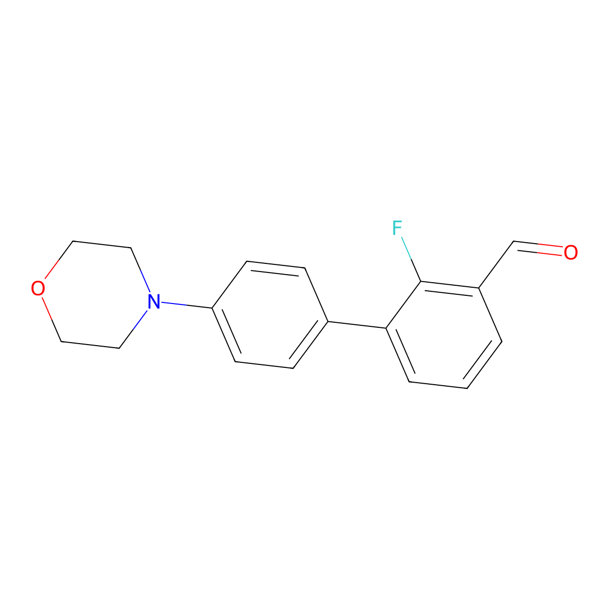 2-Fluoro-4'-(morpholin-4-yl)biphenyl-3-carboaldehyde molecular structure, CAS 1400754-95-1