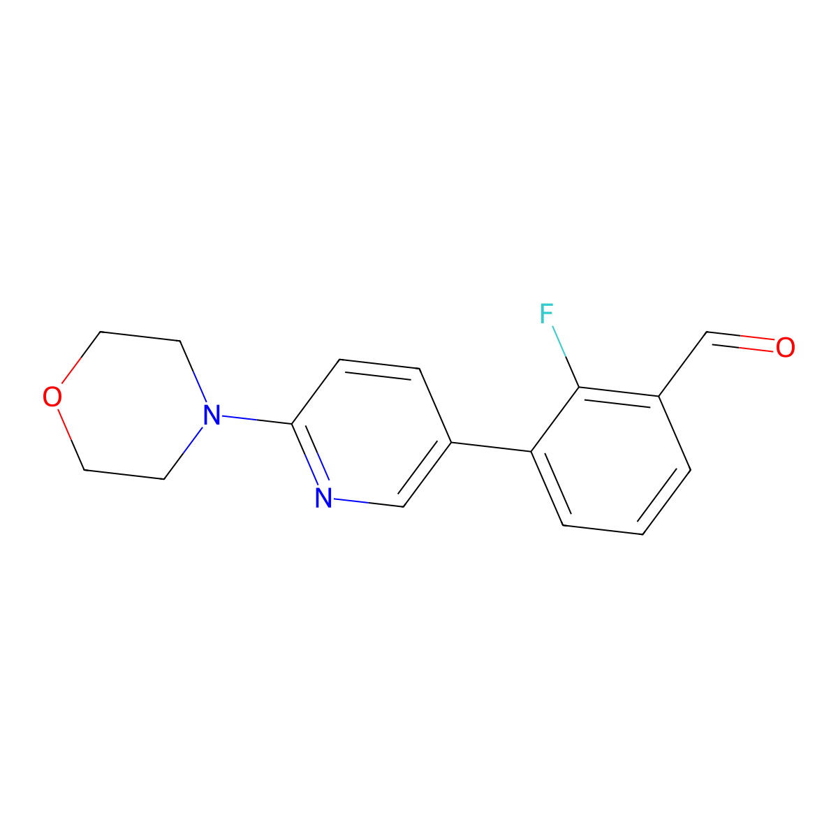 2-Fluoro-3-(6-morpholin-4-yl-3-pyridinyl)benzaldehyde molecular structure, CAS 1400755-02-3