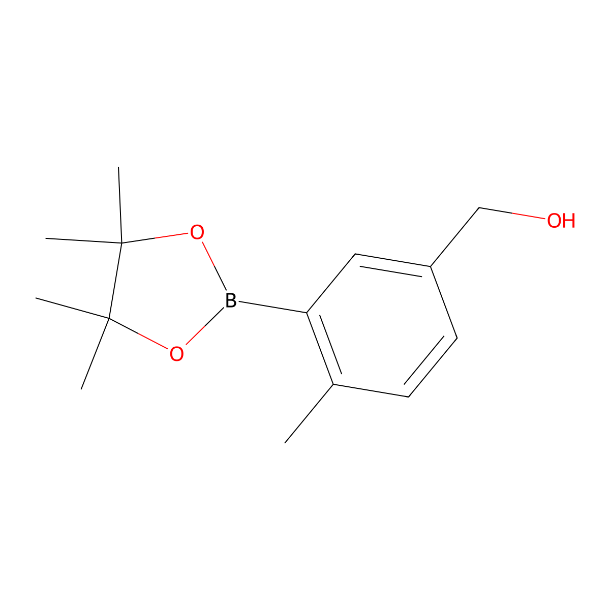 (4-Methyl-3-(4,4,5,5-tetramethyl-1,3,2-dioxaborolan-2-yl)phenyl)methanol molecular structure, CAS 1400755-04-5