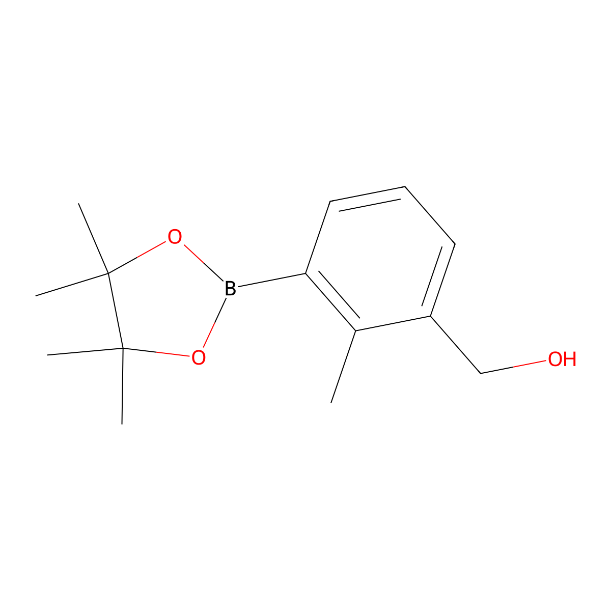 (2-Methyl-3-(4,4,5,5-tetramethyl-1,3,2-dioxaborolan-2-yl)phenyl)methanol molecular structure, CAS 1400755-05-6