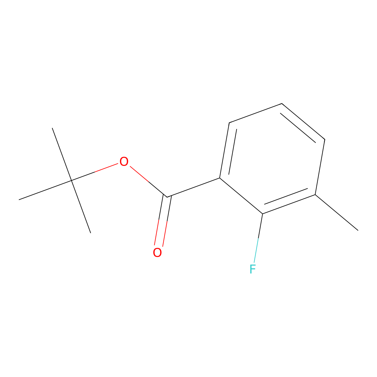 Tert-butyl 2-fluoro-3-methylbenzoate molecular structure, CAS 1400755-19-2