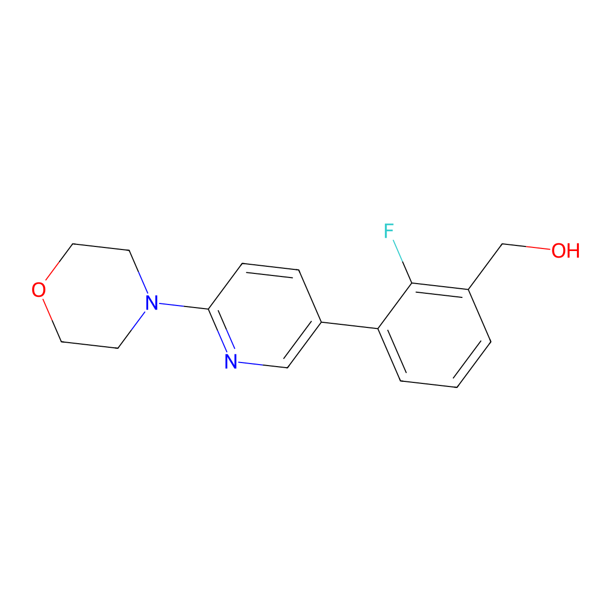 2-Fluoro-3-[6-(4-morpholinyl)-3-pyridinyl]benzenemethanol molecular structure, CAS 1400755-41-0