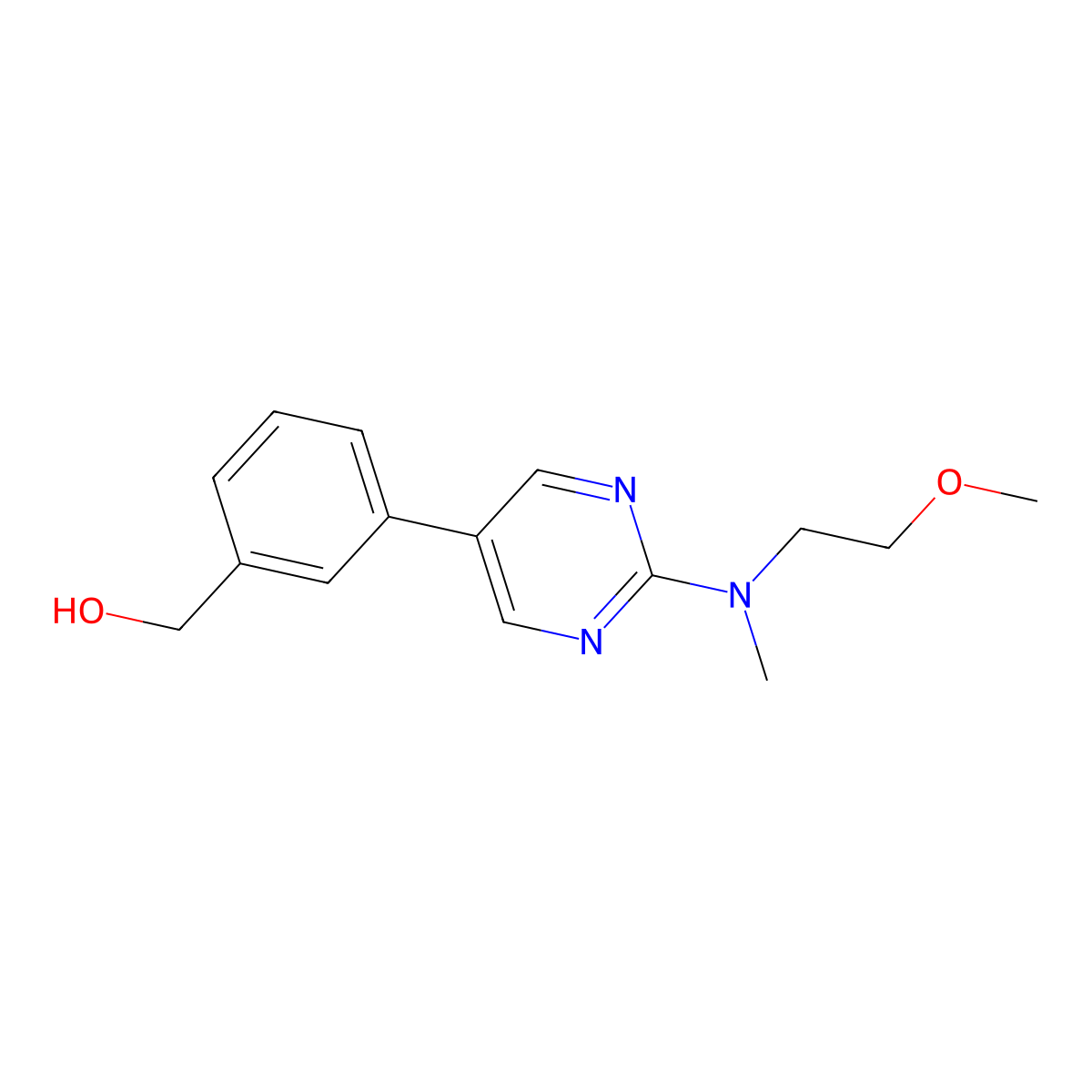 3-[2-[(2-Methoxyethyl)methylamino]-5-pyrimidinyl]benzenemethanol molecular structure, CAS 1400755-92-1