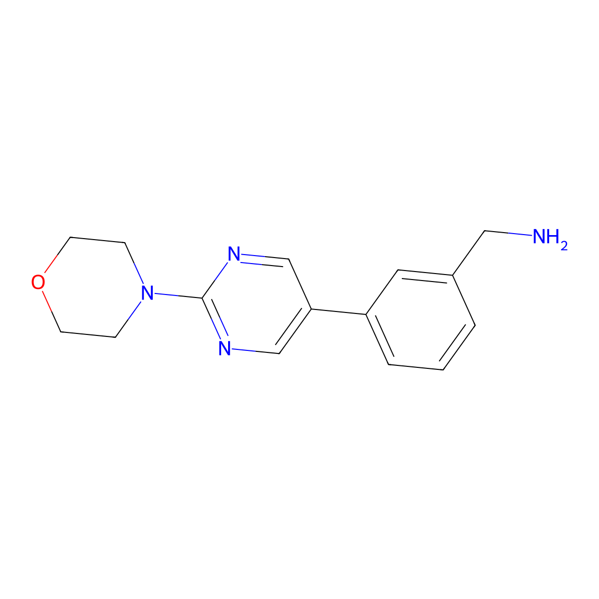 (3-(2-Morpholinopyrimidin-5-yl)phenyl)methanamine molecular structure, CAS 1400759-34-3