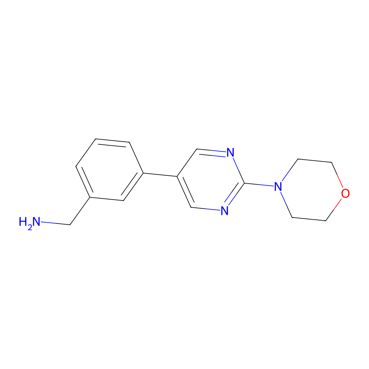 (3-(2-Morpholinopyrimidin-5-yl)phenyl)methanamine molecular structure, CAS 1400759-34-3