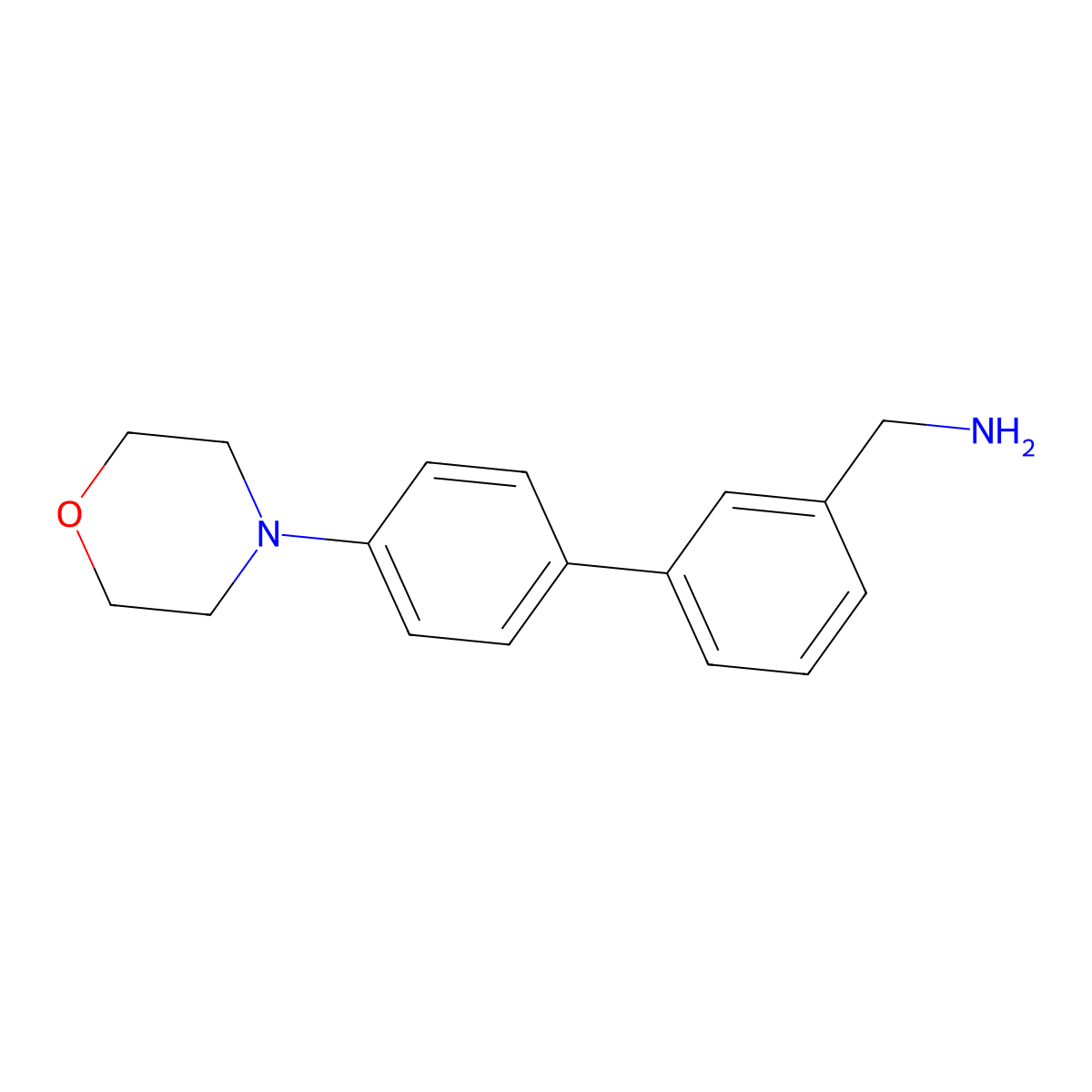 4'-(4-Morpholinyl)[1,1'-biphenyl]-3-methanamine molecular structure, CAS 1400759-35-4