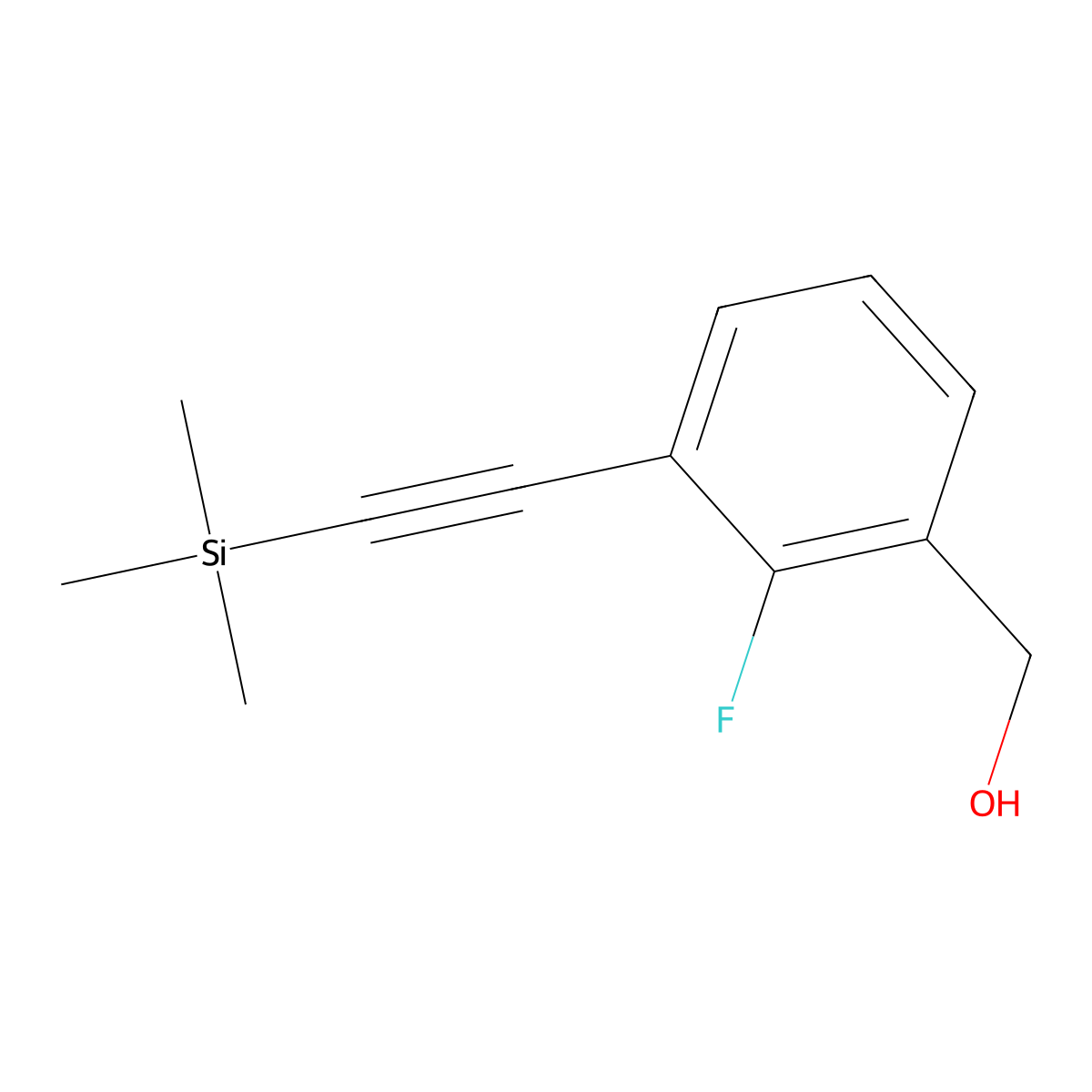 {2-Fluoro-3-[(trimethylsilyl)ethynyl]phenyl}methanol molecular structure, CAS 1400760-15-7