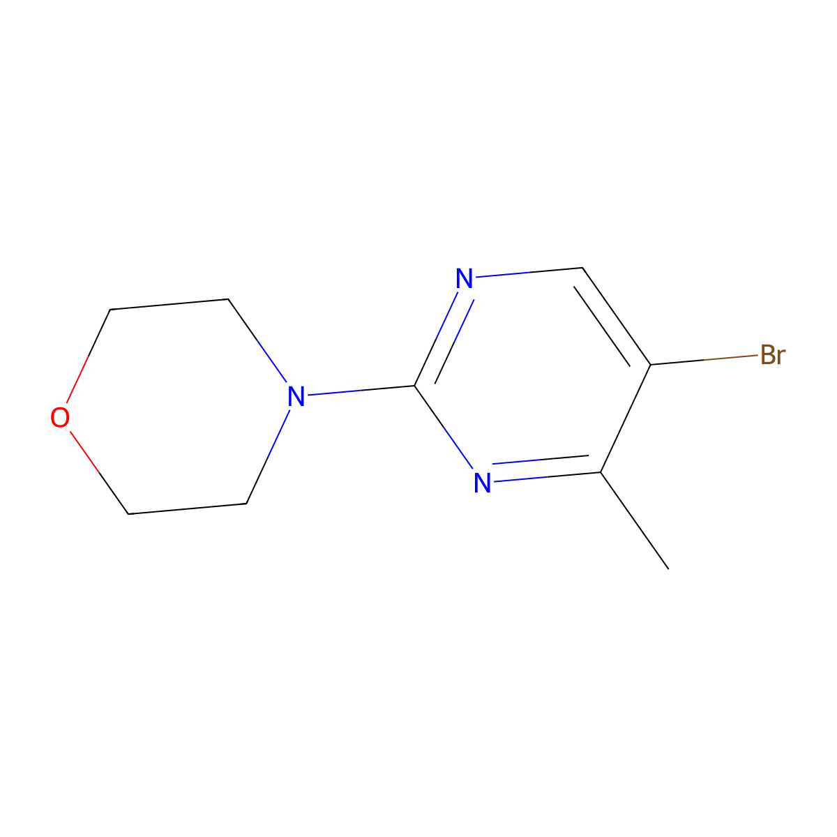 4-(5-Bromo-4-methylpyrimidin-2-yl)morpholine molecular structure, CAS 1400760-55-5