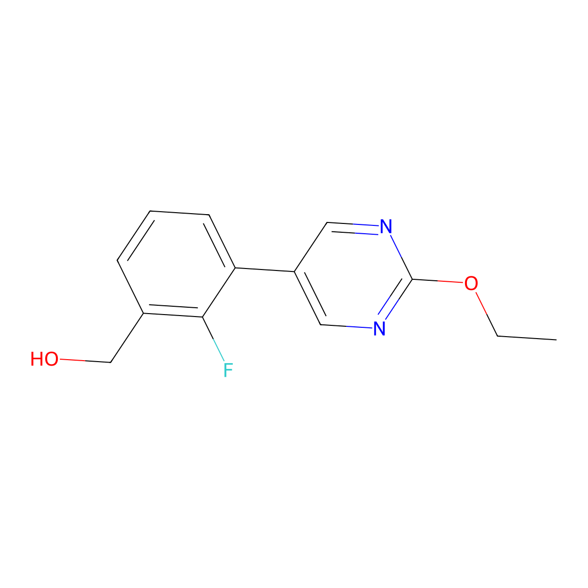[3-(2-Ethoxypyrimidin-5-yl)-2-fluorophenyl]methanol molecular structure, CAS 1400760-90-8
