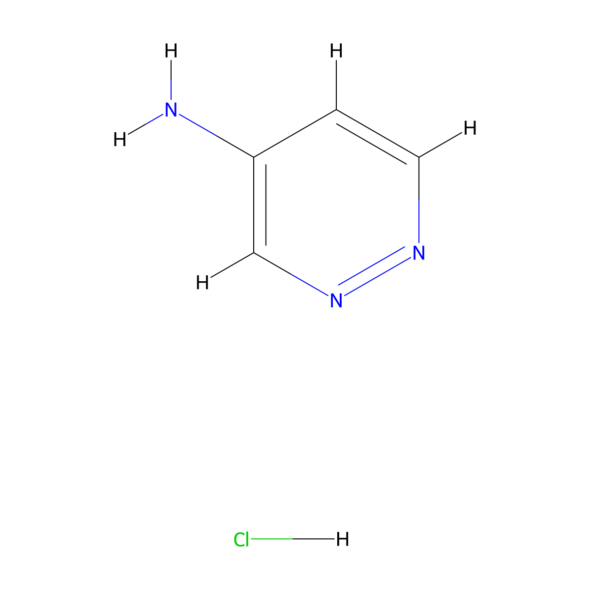 Pyridazin-4-amine hydrochloride molecular structure, CAS 1400764-35-3