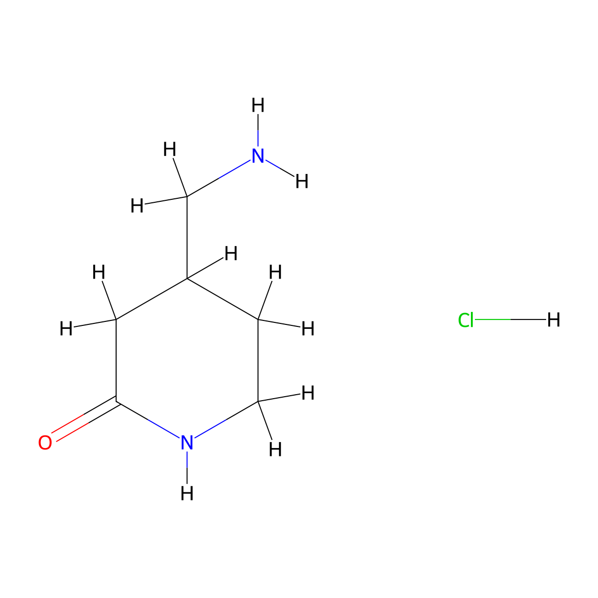4-Aminomethyl-2-piperidone hydrochloride molecular structure, CAS 1400764-40-0