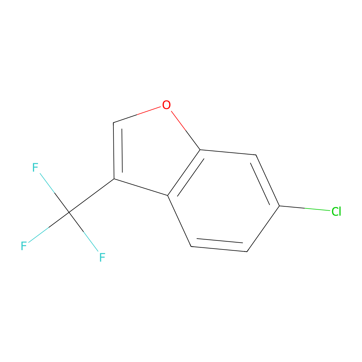 6-Chloro-3-(trifluoromethyl)benzofuran molecular structure, CAS 1400764-57-9