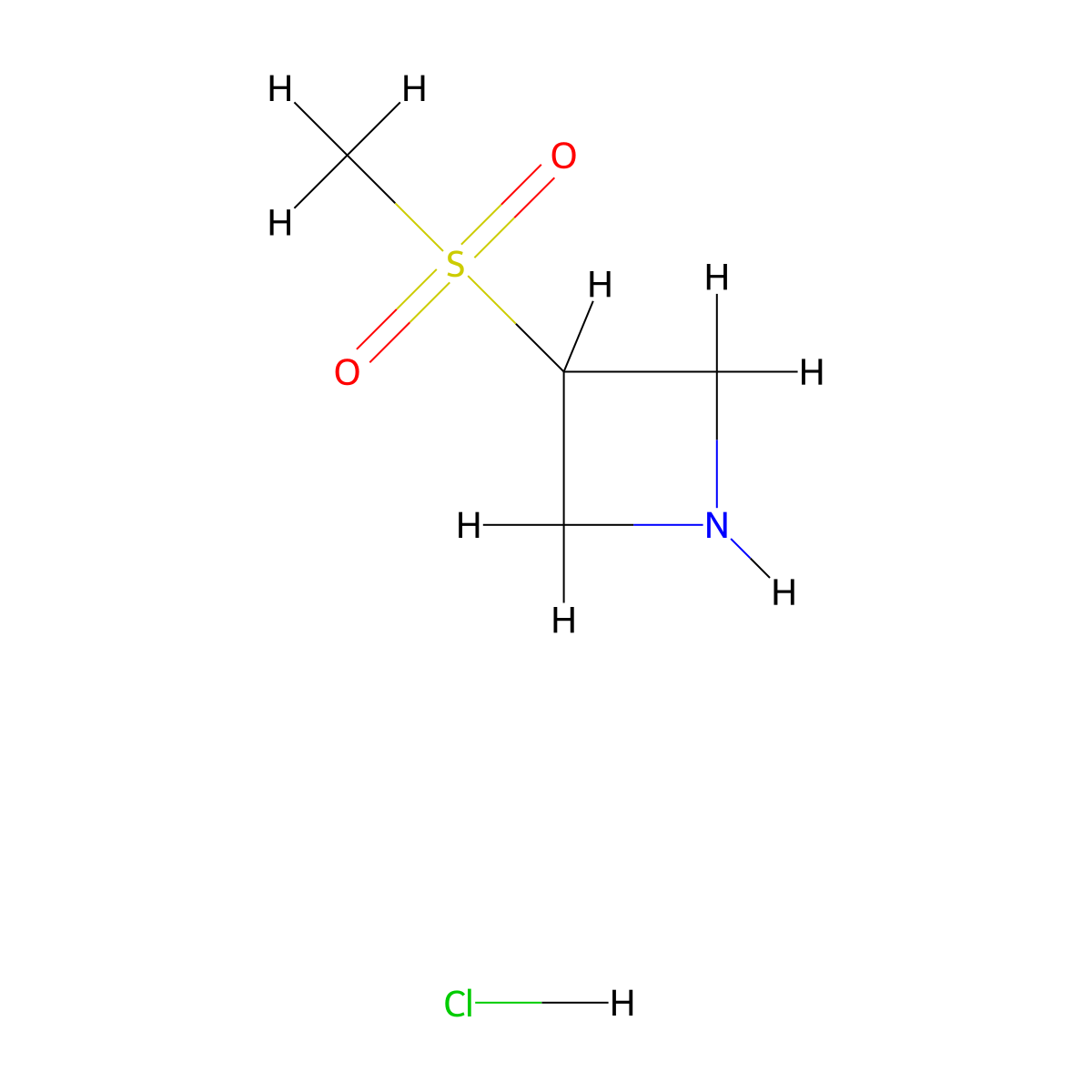 3-Methanesulfonylazetidine hydrochloride molecular structure, CAS 1400764-60-4
