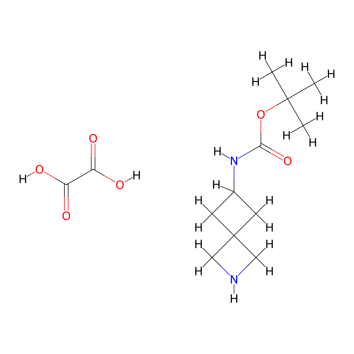 Tert-butyl 2-azaspiro[3.3]hept-6-ylcarbamate oxalate molecular structure, CAS 1400764-62-6