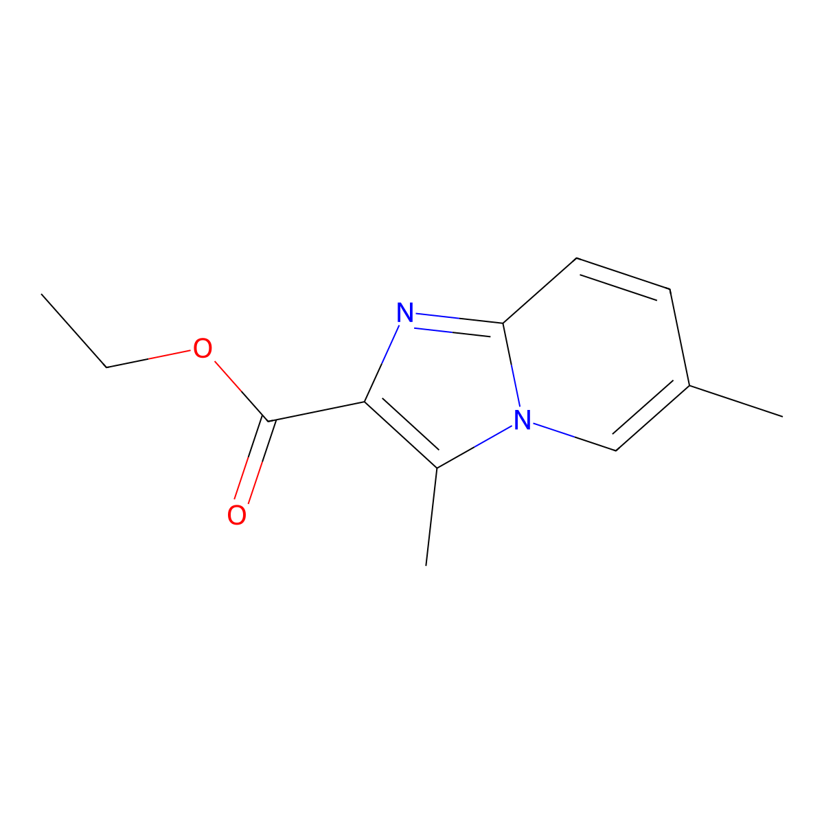 Ethyl 3,6-dimethylimidazo[1,2-a]pyridine-2-carboxylate molecular structure, CAS 1400766-07-5