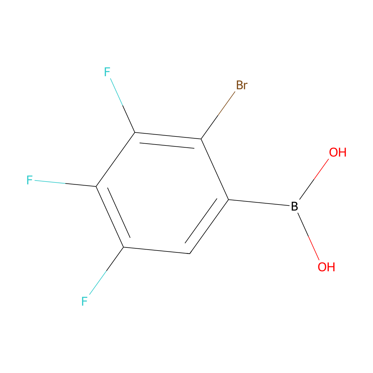 (2-Bromo-3,4,5-trifluorophenyl)boronic acid molecular structure, CAS 1400770-52-6