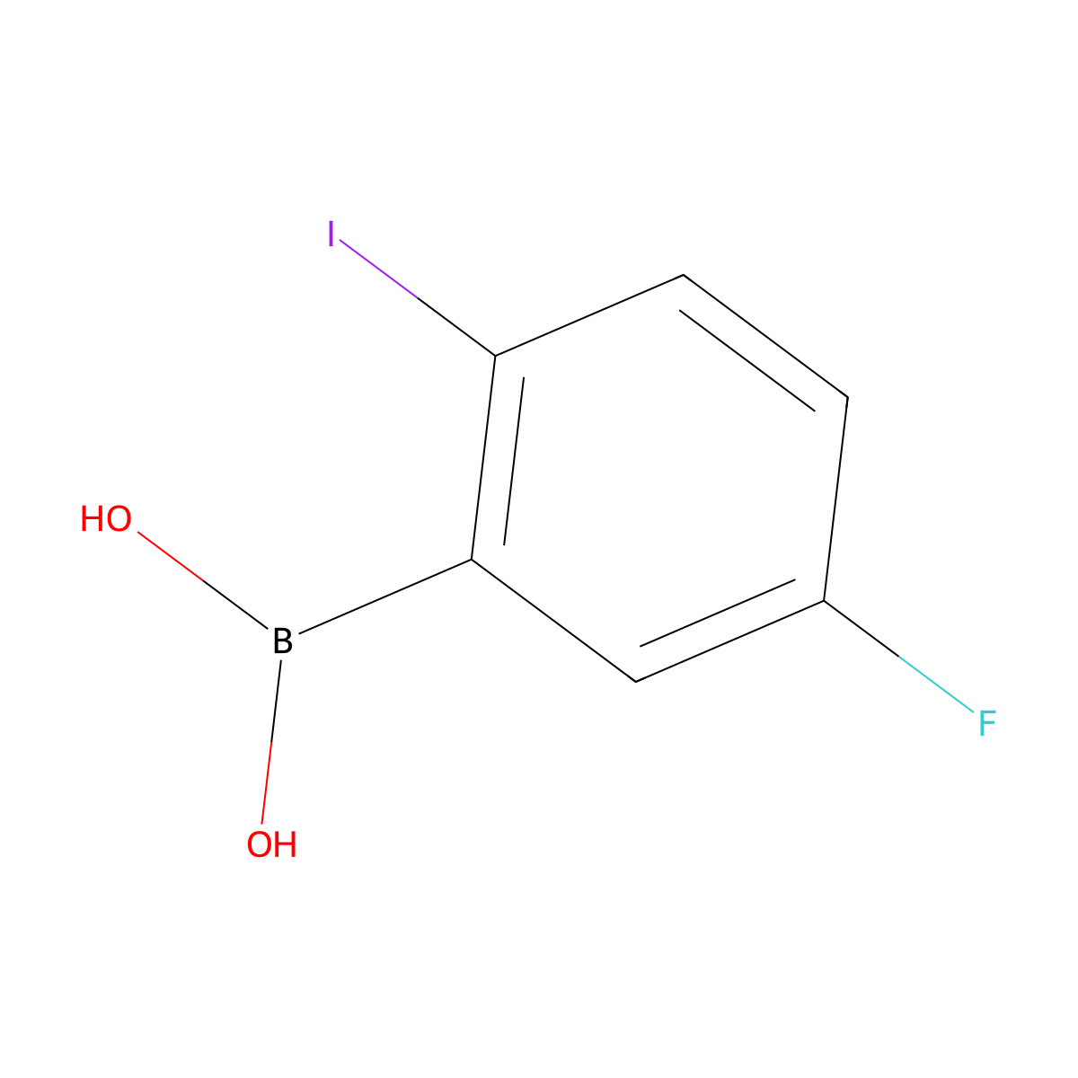 (5-Fluoro-2-iodophenyl)boronic acid molecular structure, CAS 1400770-54-8