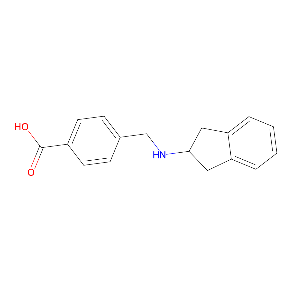 4-[(2,3-dihydro-1H-inden-2-ylamino)methyl]benzoic acid molecular structure, CAS 1400798-80-2