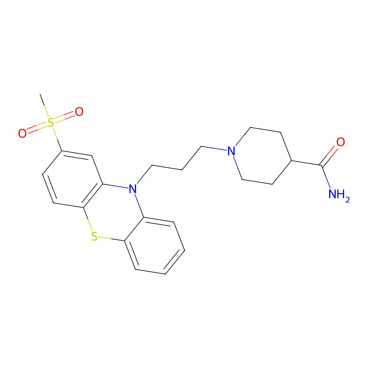 Metopimazine molecular structure, CAS 14008-44-7