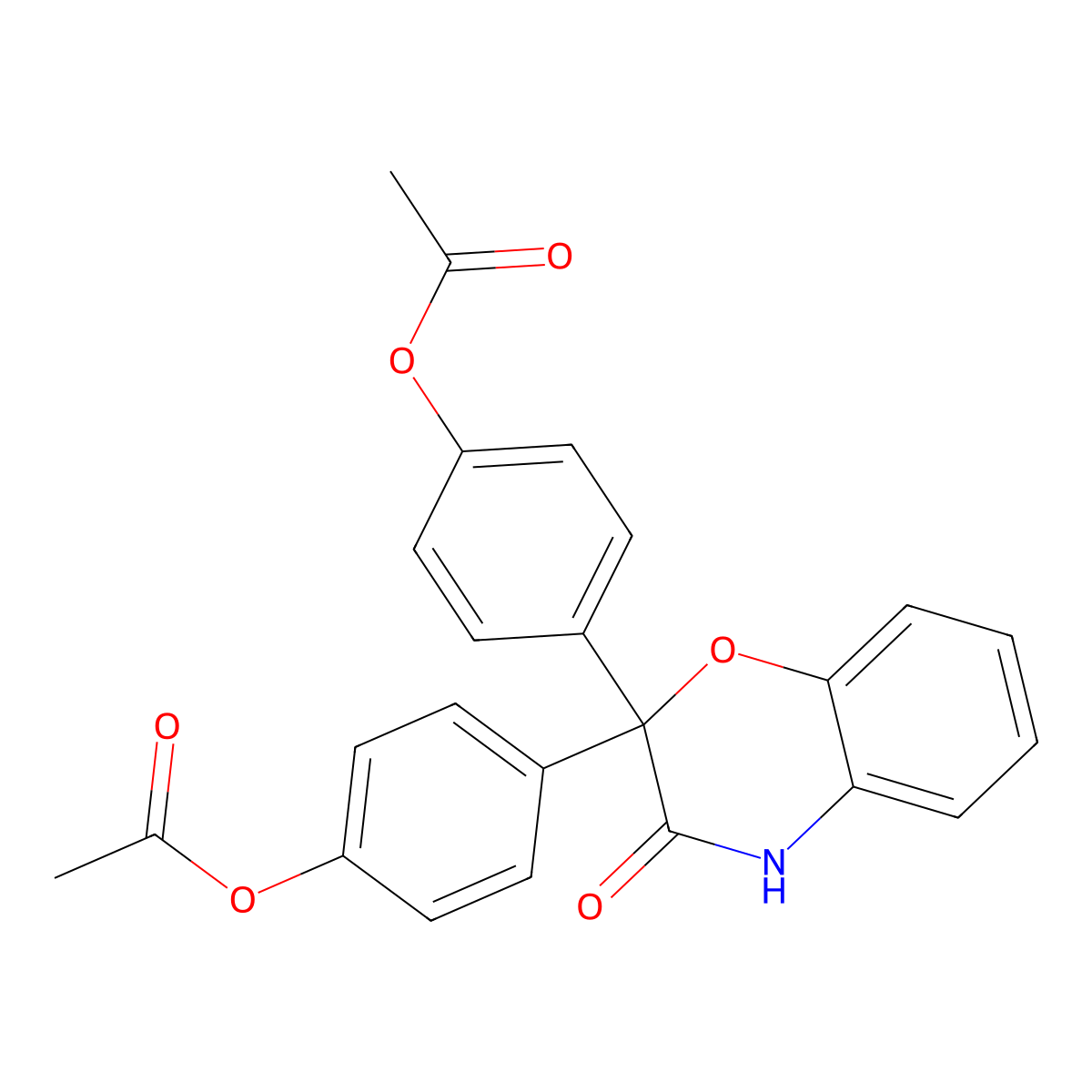 Bisoxatin Acetate molecular structure, CAS 14008-48-1