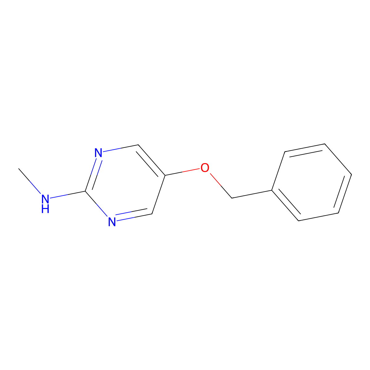 5-(benzyloxy)-N-methylpyrimidin-2-amine molecular structure, CAS 1400807-89-7