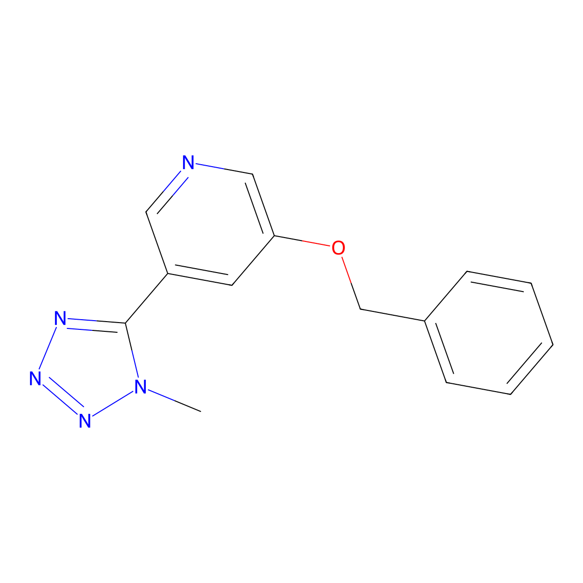 3-(Benzyloxy)-5-(1-methyl-1,2,3,4-tetrazol-5-yl)pyridine molecular structure, CAS 1400807-94-4