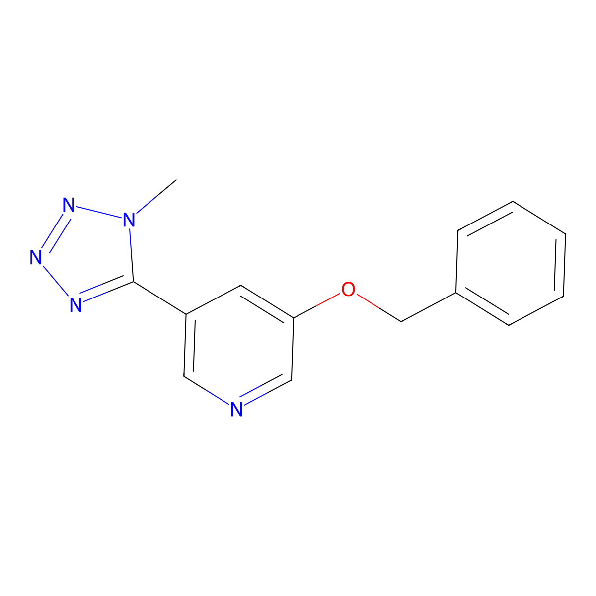 3-(Benzyloxy)-5-(1-methyl-1,2,3,4-tetrazol-5-yl)pyridine molecular structure, CAS 1400807-94-4