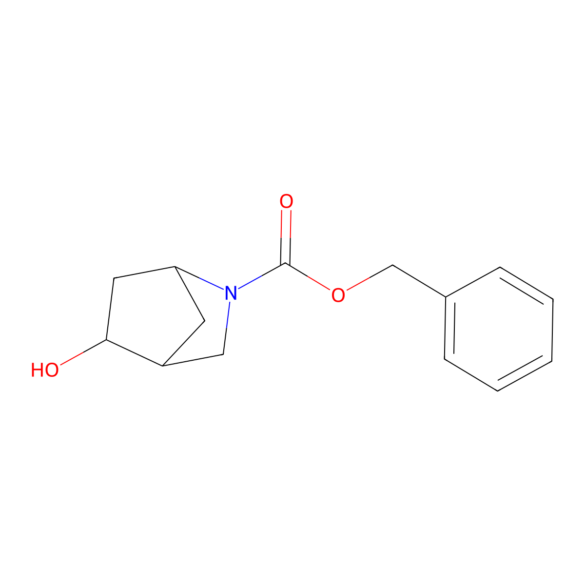 benzyl (1R,4R,5S)-5-hydroxy-2-azabicyclo[2.2.1]heptane-2-carboxylate molecular structure, CAS 1400808-08-3