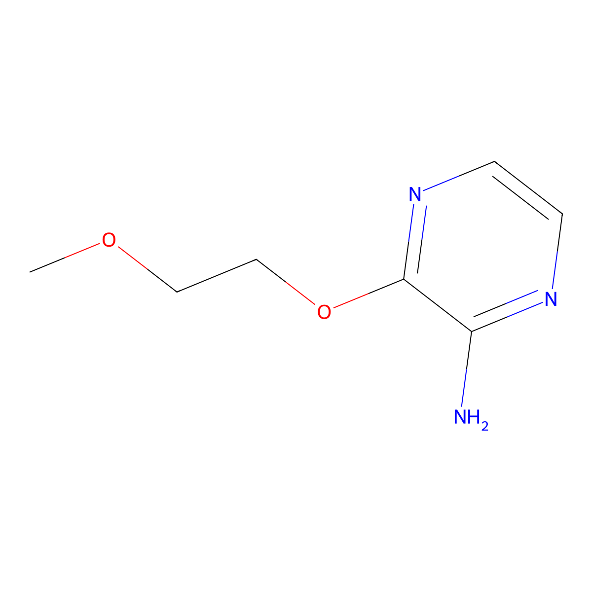 3-(2-Methoxyethoxy)pyrazin-2-amine molecular structure, CAS 1400820-53-2