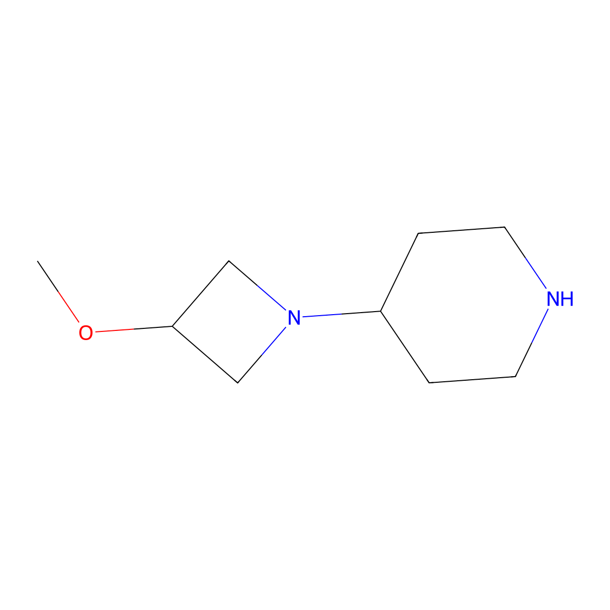 4-(3-Methoxyazetidin-1-yl)piperidine molecular structure, CAS 1400864-53-0