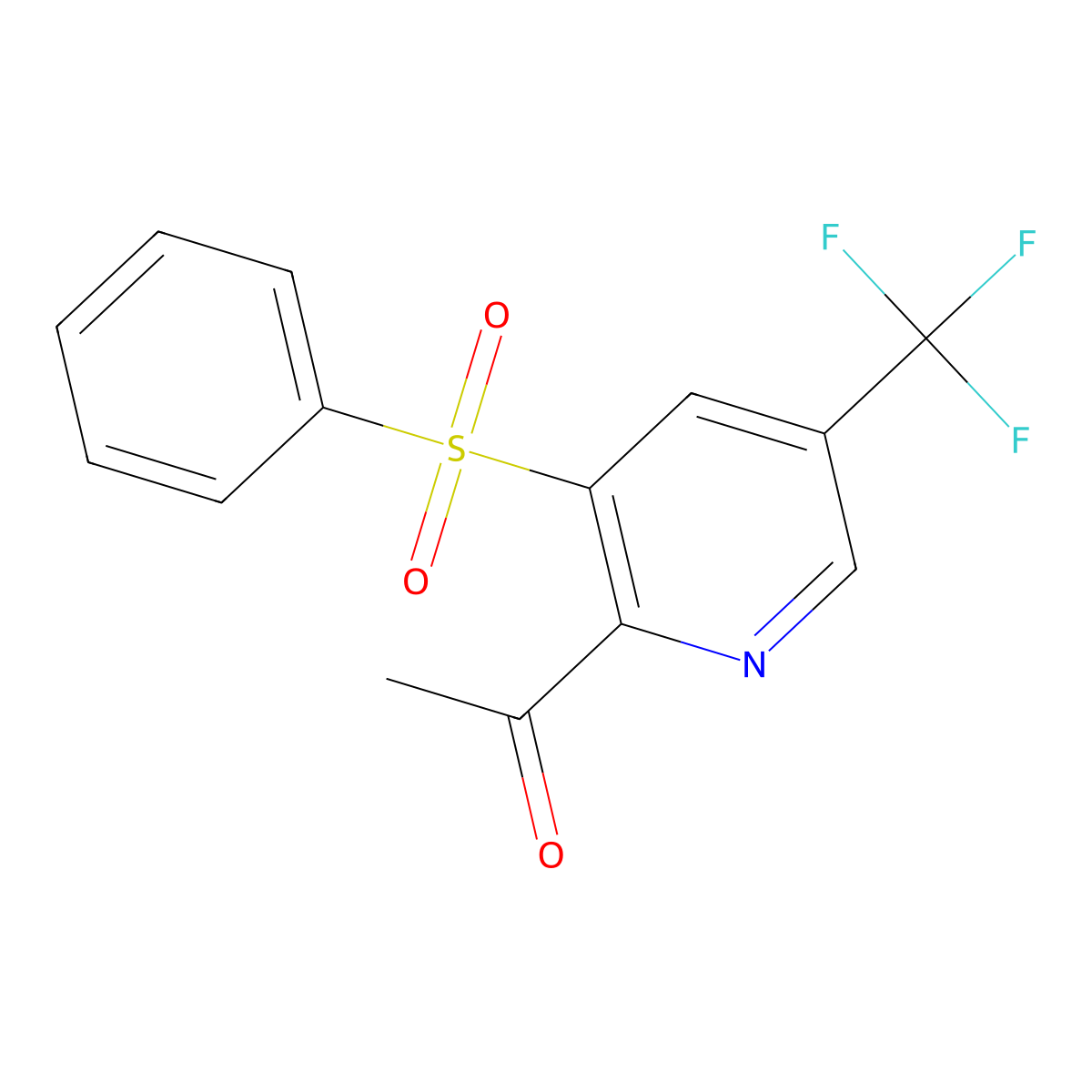 1-[3-(Benzenesulfonyl)-5-(trifluoromethyl)pyridin-2-yl]ethan-1-one molecular structure, CAS 1400872-31-2